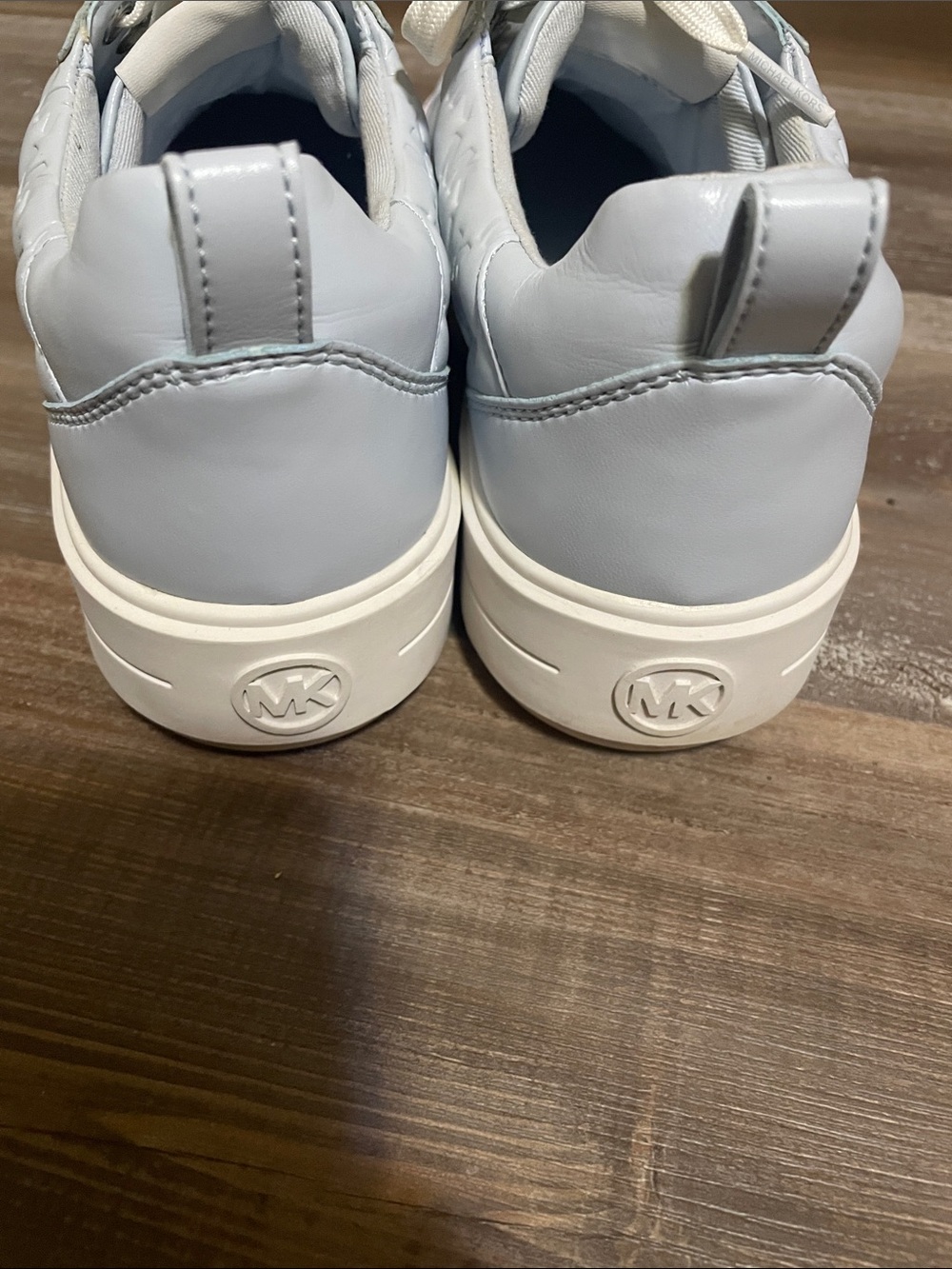 Michael Kors Pale Blue MK Embossed Platform Sneakers - Picture 6 of 9